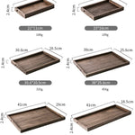 Set of wooden trays with measurements and weights displayed