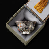 Ink Dragon” | Handmade 999 Fine Silver Kung Fu Tea Set