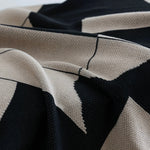 Close-up of a black and white patterned fabric