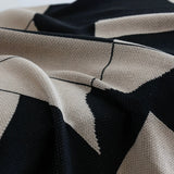 Close-up of a black and white patterned fabric