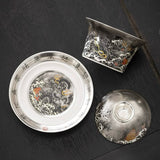 Ink Dragon” | Handmade 999 Fine Silver Kung Fu Tea Set