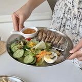 [2-Set] Stainless Steel Fried Food Tray with Oil-Draining Rack