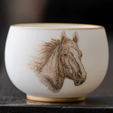 12 Zodiac Animal Tea Cups — Handcrafted Fine White Porcelain with Luxury Gift Box