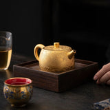 "Royal Phoenix & Dragon Gilded Teapot — Master Handcrafted Ceramic Art"
