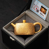 "Royal Phoenix & Dragon Gilded Teapot — Master Handcrafted Ceramic Art"