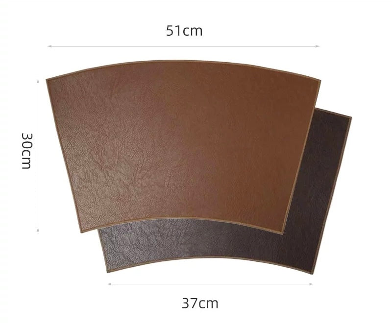 Two brown sandpaper sheets with dimensions on a white background