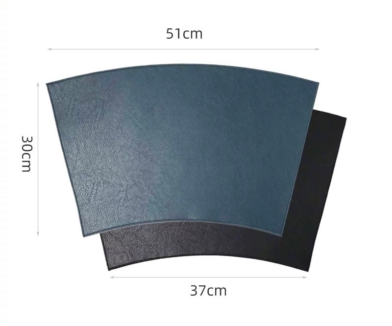 Two curved pieces of material with dimensions labeled on a white background
