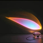 Colorful light projection on a dark background