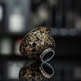 “Midnight Lotus” Oriental Porcelain Tea Cup