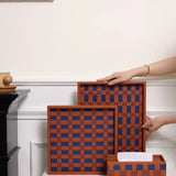 ”ChicGrid“ Vintage Checkered Leather Organizer Series