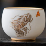 12 Zodiac Animal Tea Cups — Handcrafted Fine White Porcelain with Luxury Gift Box