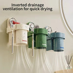 Inverted drainage magnetic toothbrush cup with wall-mounted ventilation drying design for hygienic storage