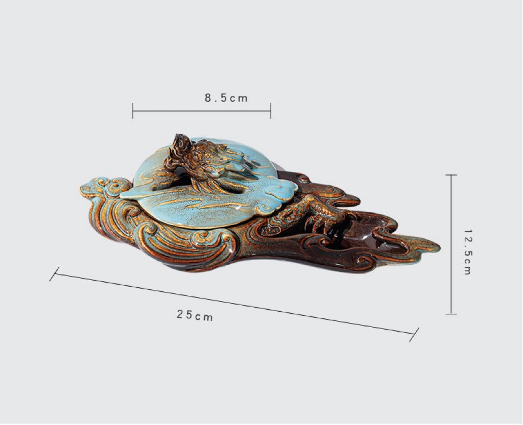 Decorative item with measurements on a white background