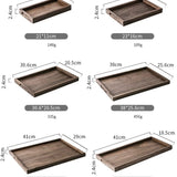 Set of wooden trays with measurements and weights displayed